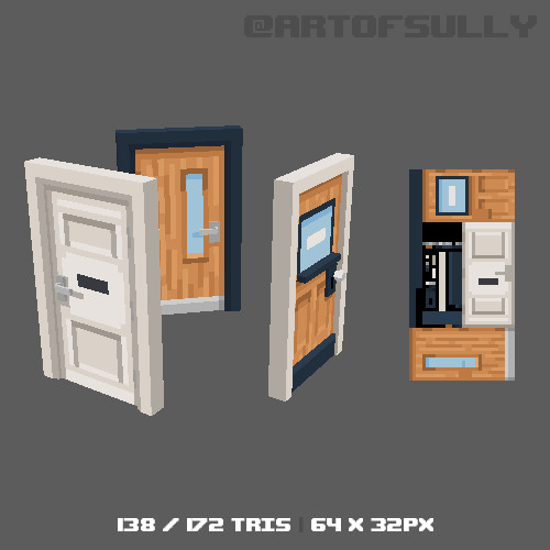 3D Pixel-Art Office Doors (Commission)