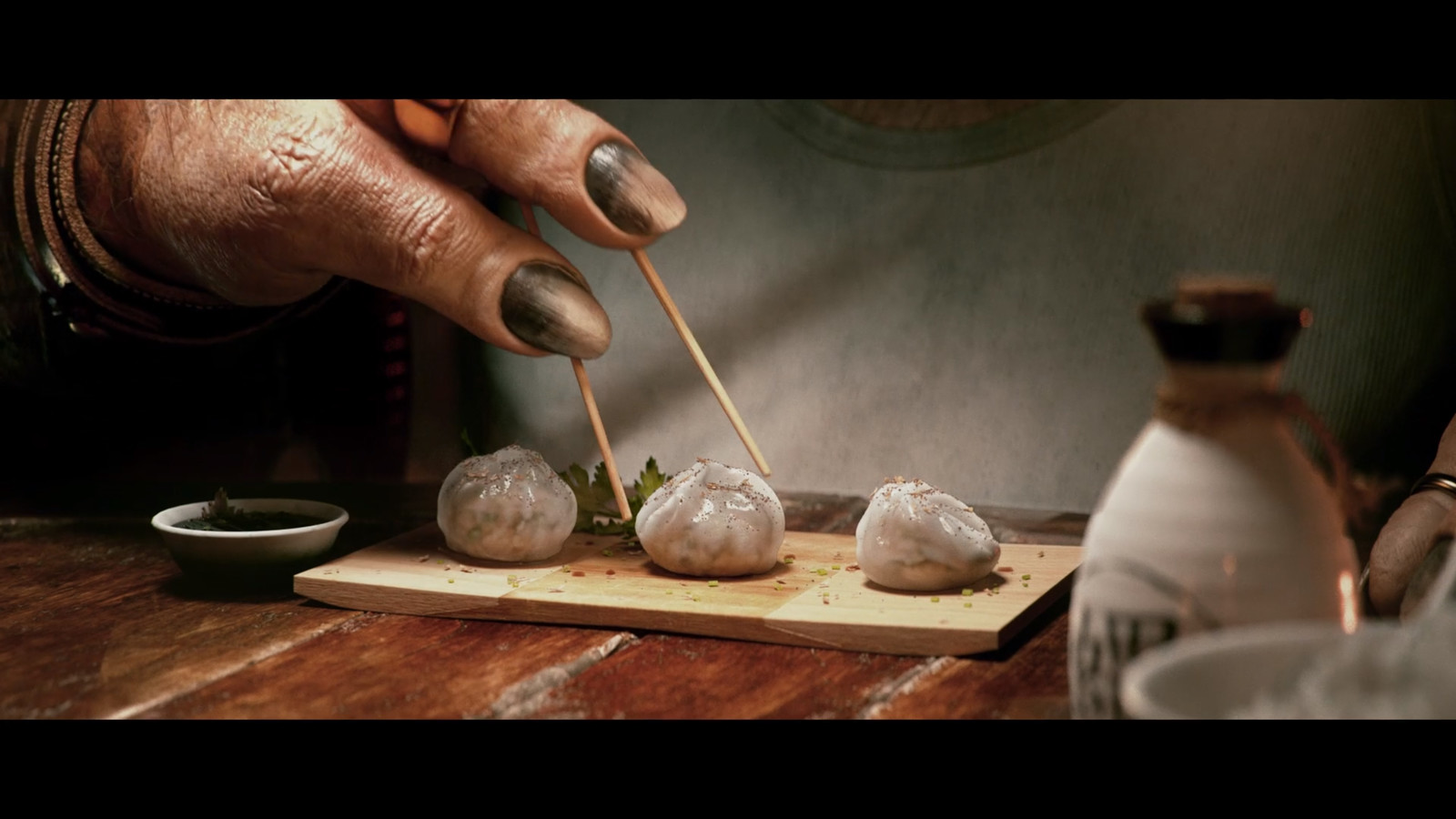 I made the dumplings. Modeling textures and shading.