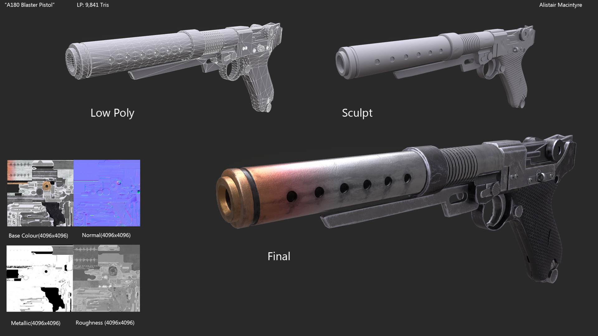 Alistair Macintyre Weapon A180 Blaster Pistol Star Wars