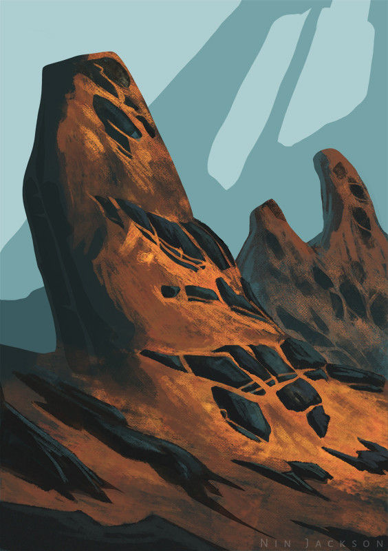 Experimental colour sketch, which I liked and chose to expand on.