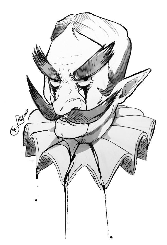 Day #8 - Crooked

Ingo from Majora's MAsk
(sadly,  I started to use digital to help me only with the black, I have only one pen left.., but the drawing is traditional)