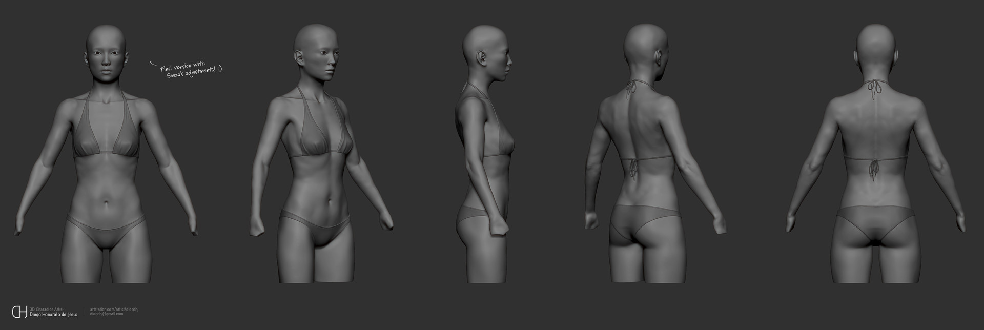 Artstation Anatomy Studies Diego Honorato The bionic model model with prosthetic arm takes runway. artstation anatomy studies diego