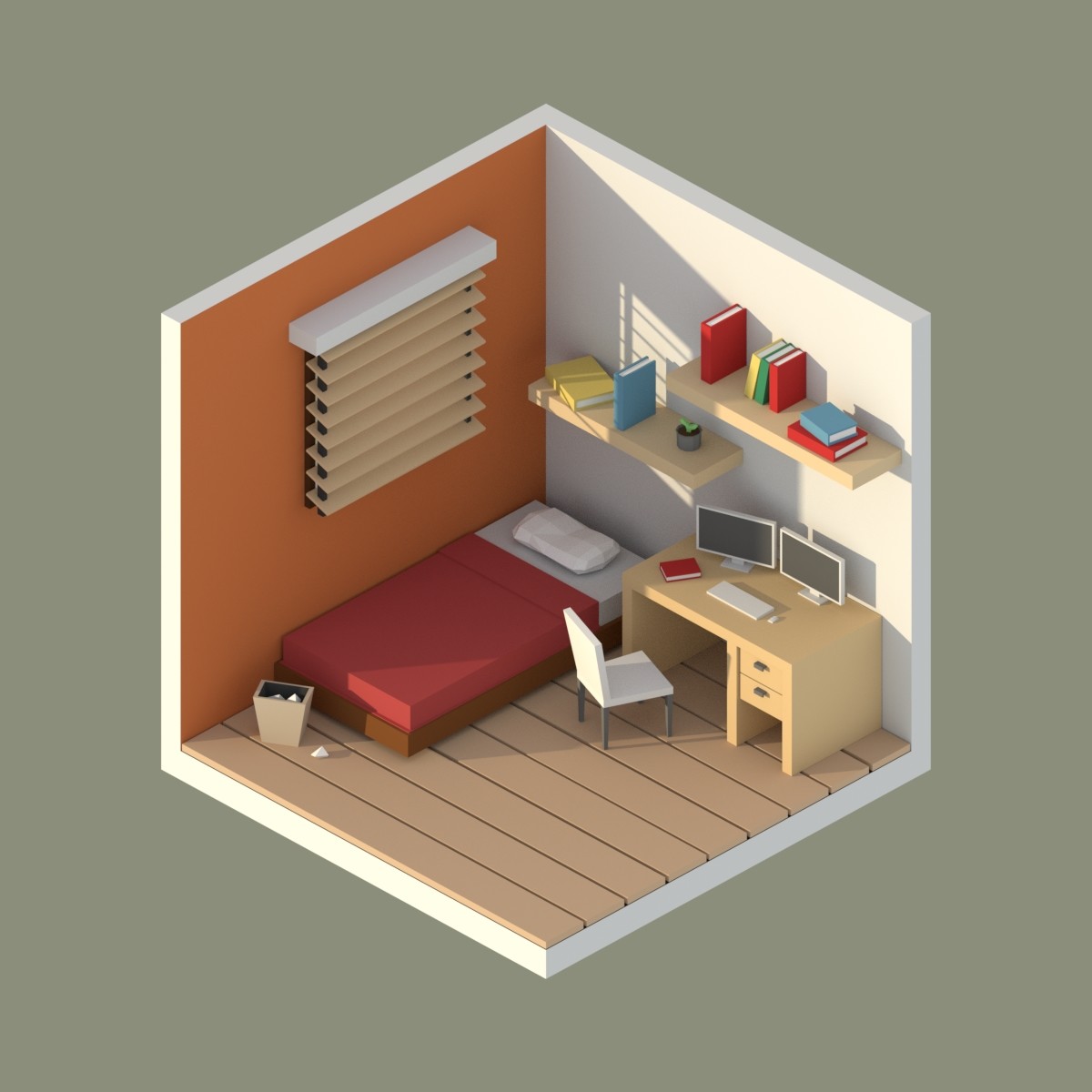 Erin Lim Low Poly Isometric Rooms