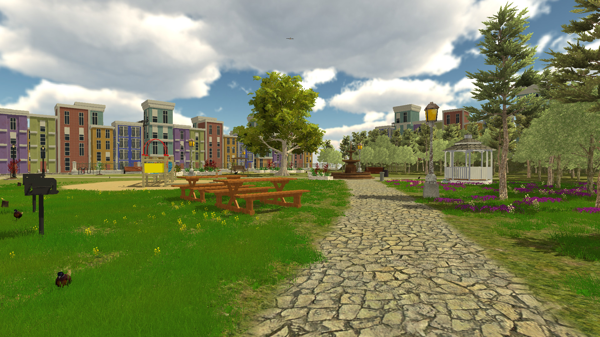 Justin Thrailkill - Urban Park level for bird call game in Unity