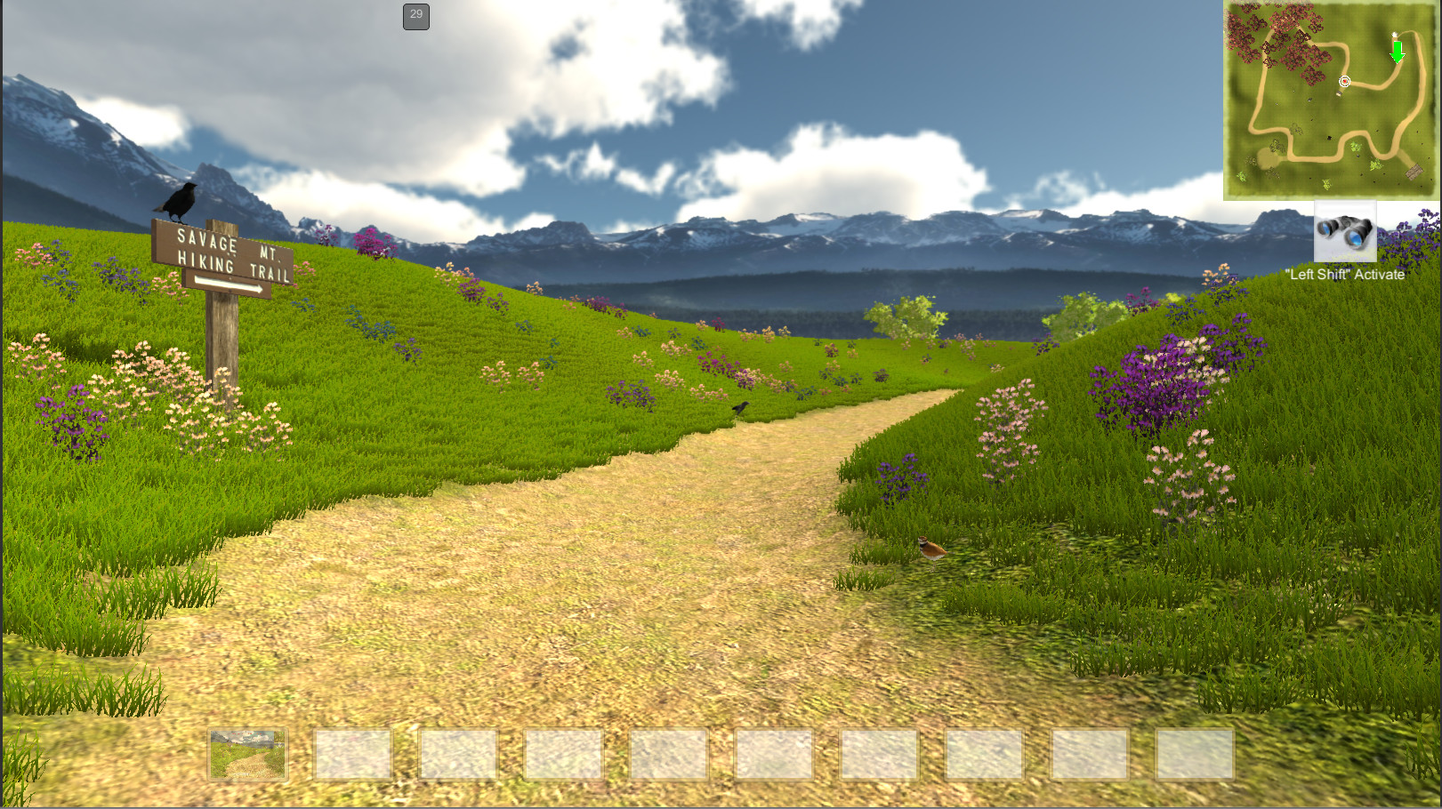 Justin Thrailkill - Grasslands level for bird call game in Unity