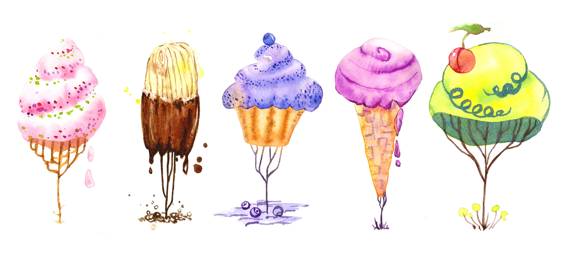 Artstation fantasy ice cream trees