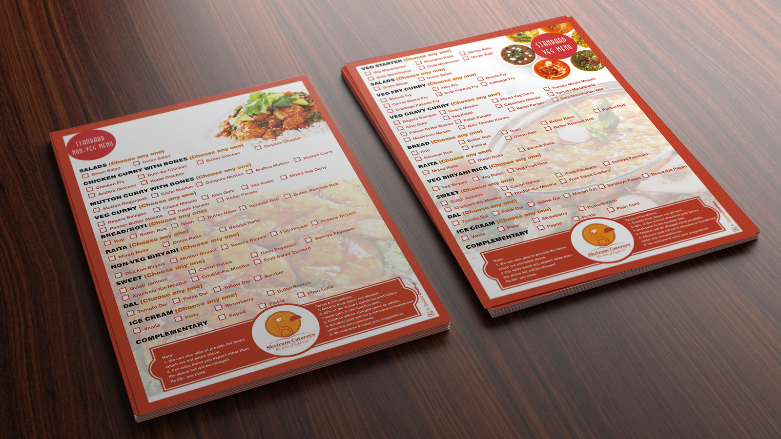 Anvesh Awar - Shriram Caterers - Menu Card Design