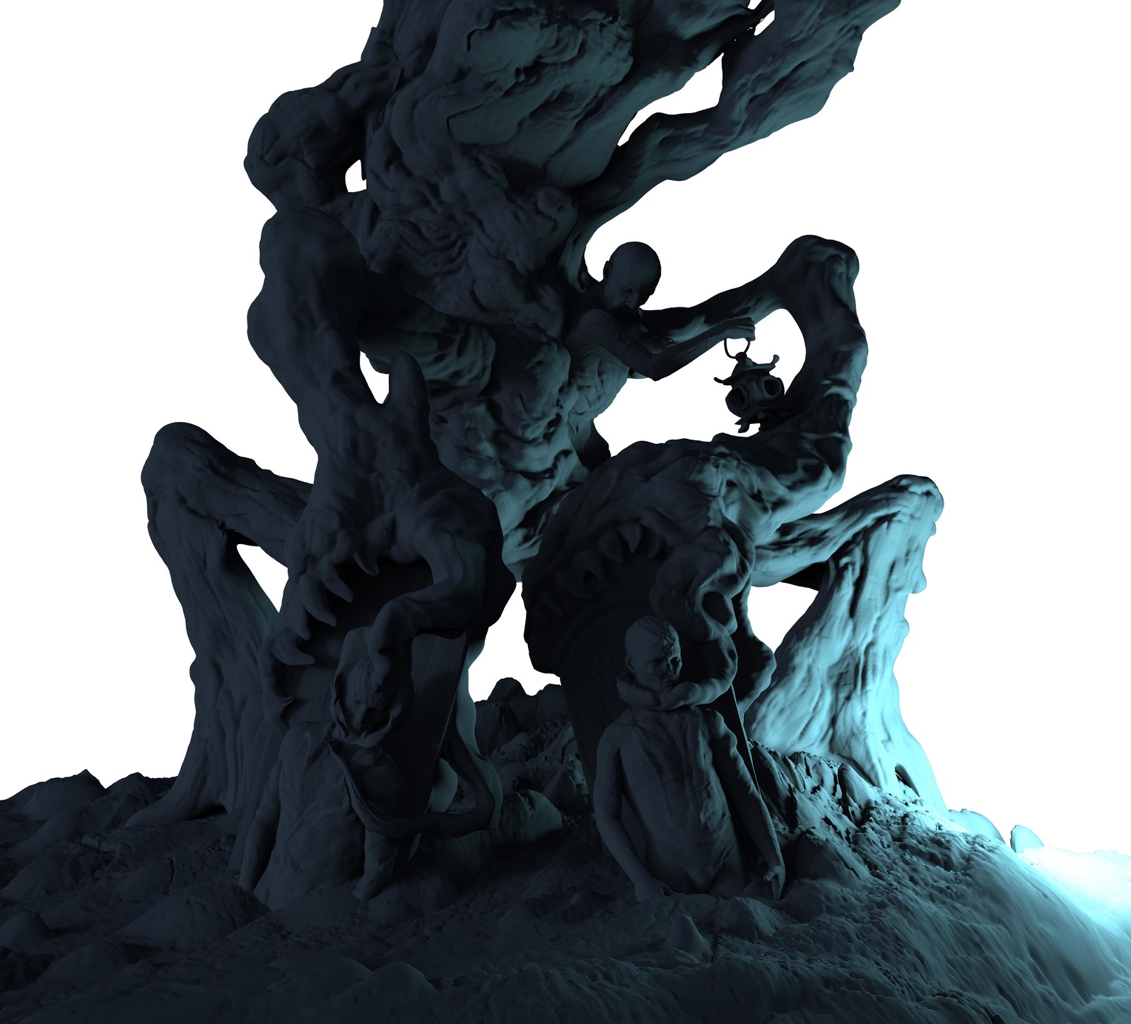 Early keyshot render and establishing light sources 