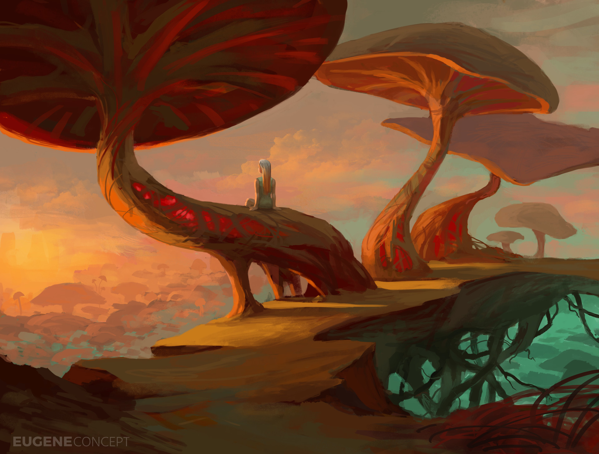 Artstation Mushroom Fantasy Eugene Horyachkin