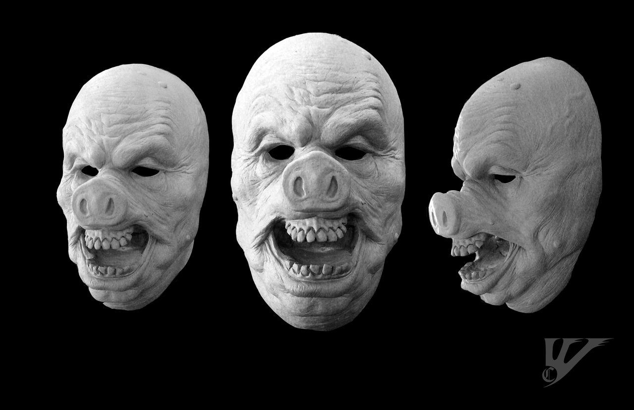 Oinkton Pig Mask Sculpture For Blackwall Oddities