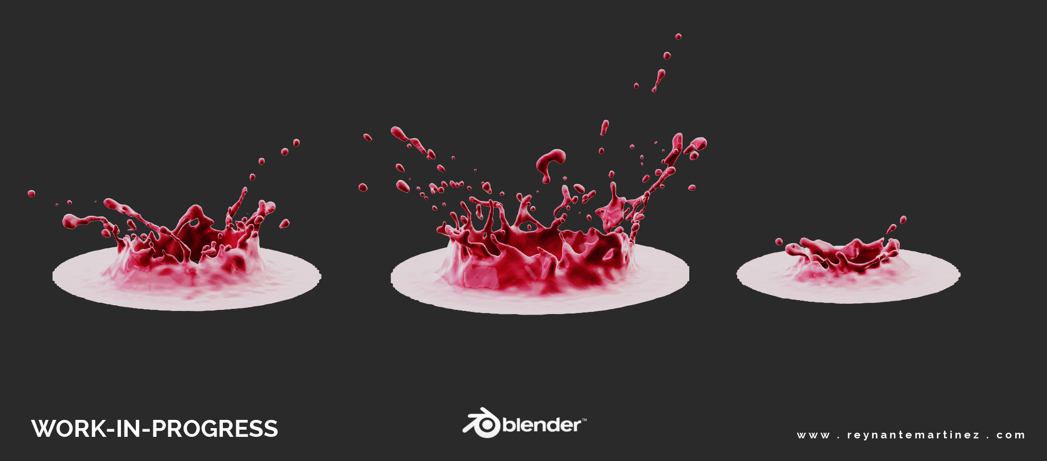 the raindrop splashes in progress