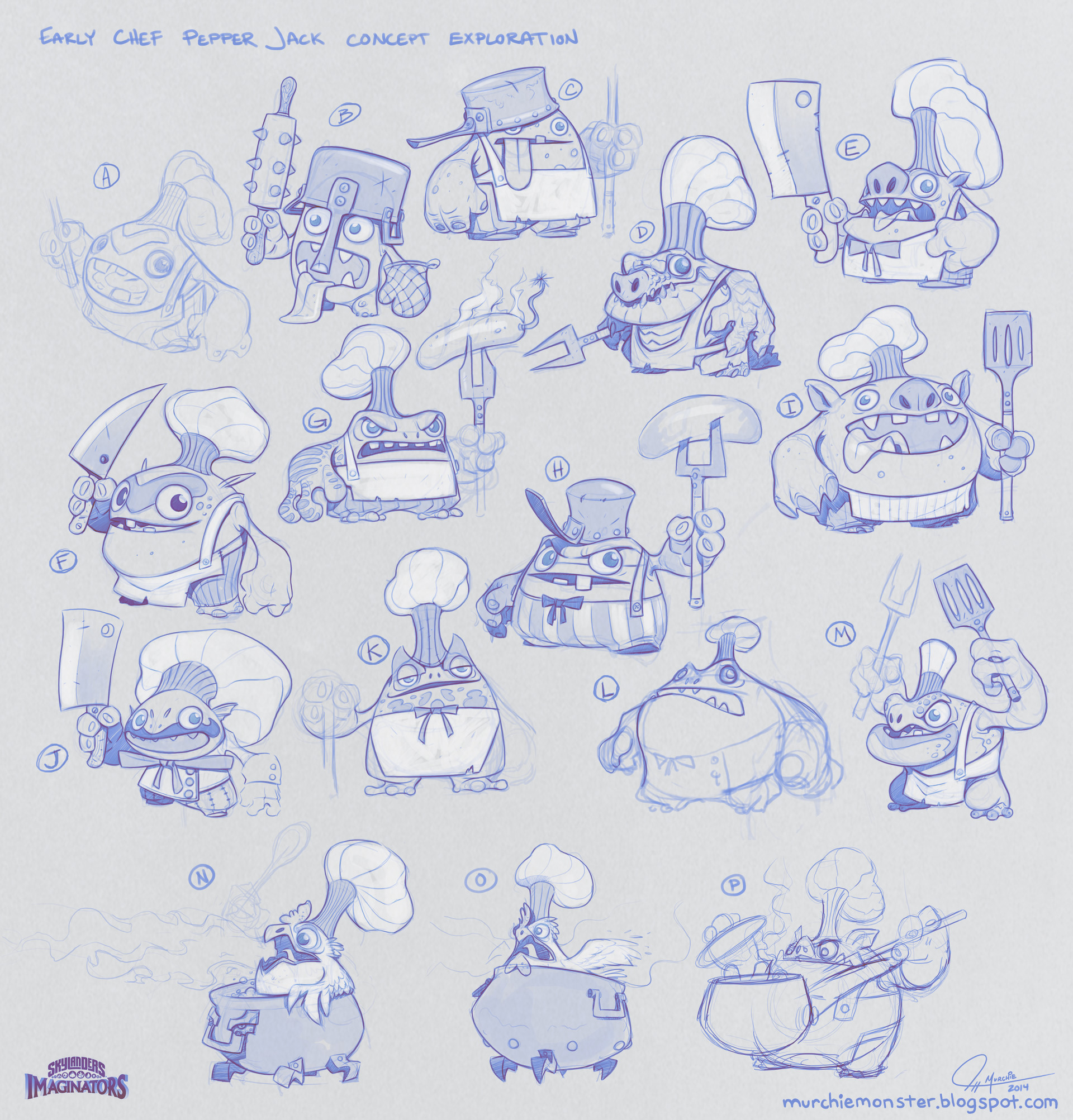 These are a bunch of Chef Pepper Jack concepts from the early development o...