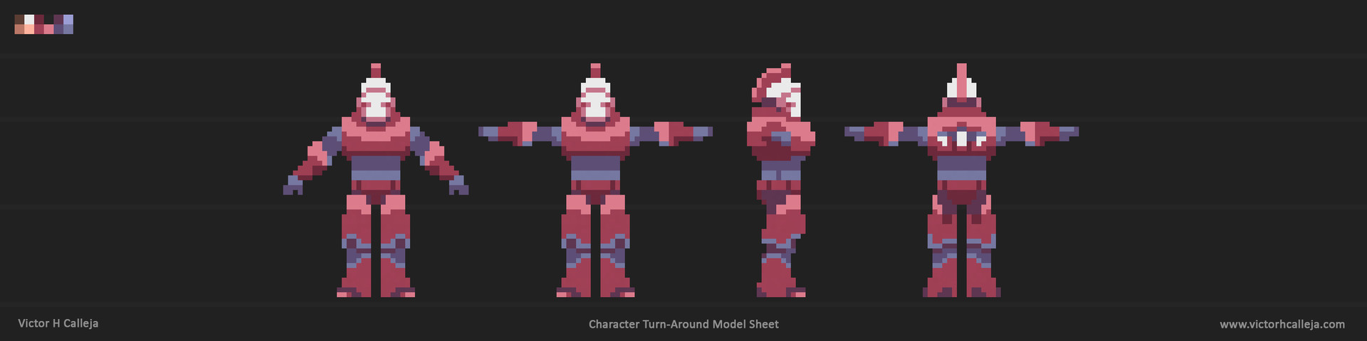 Artstation Pixel Art Character Turn Around Victor Calleja