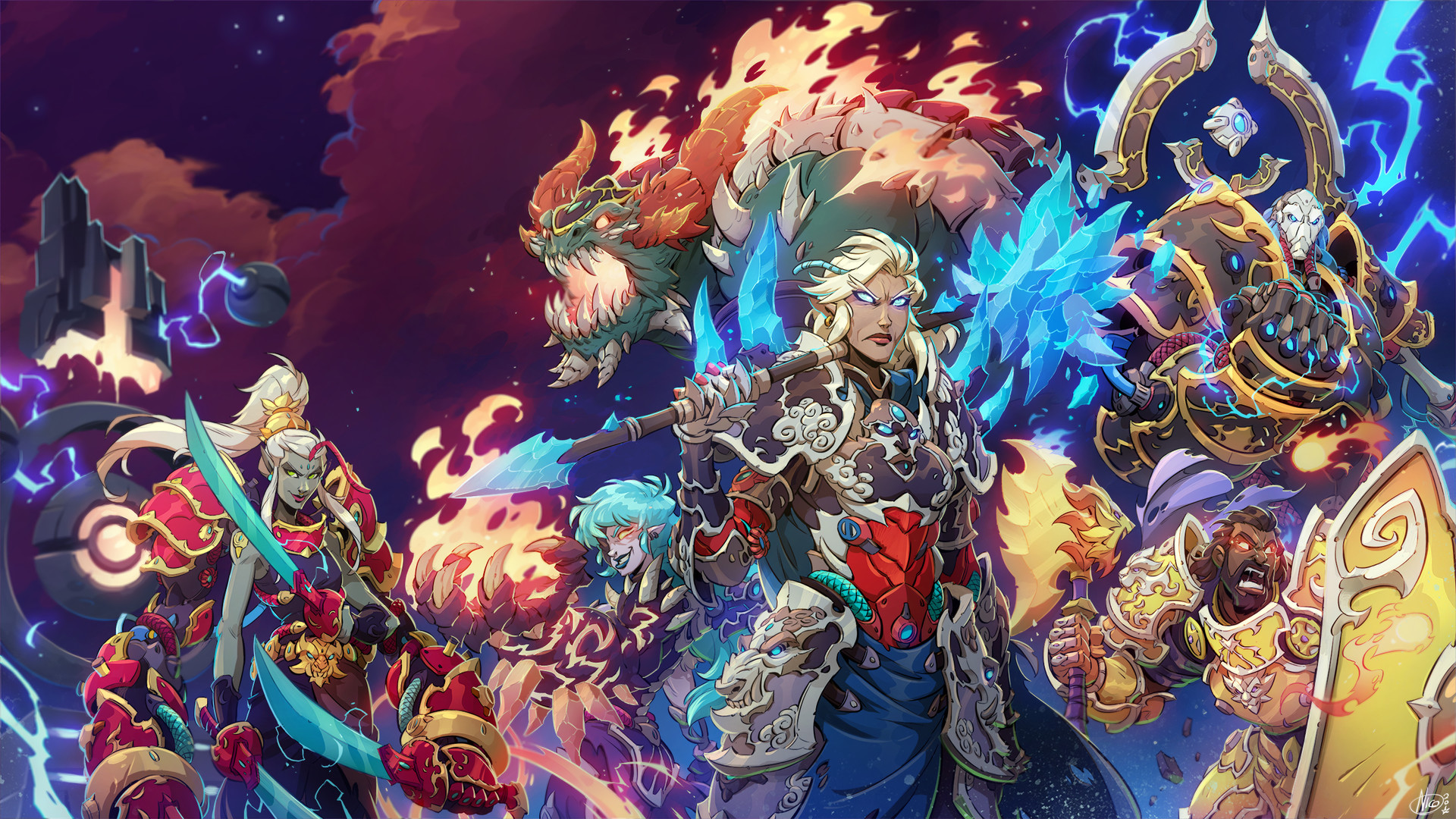 Artstation Duelyst Keyart Immortal Vanguard Nicola Saviori