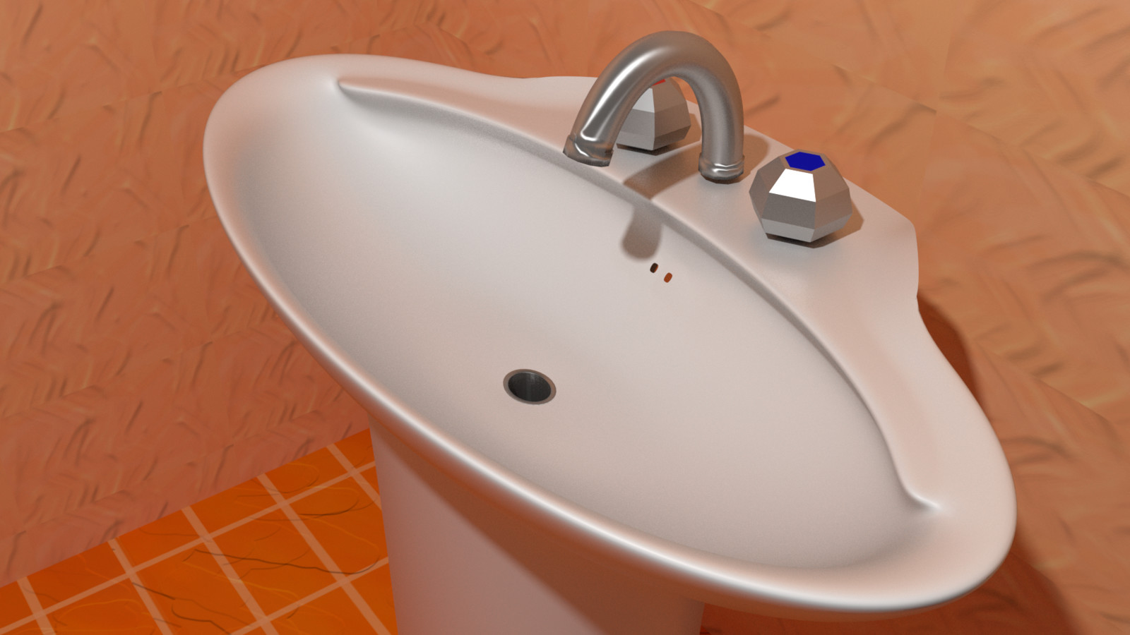 3D Wash Basin, top view