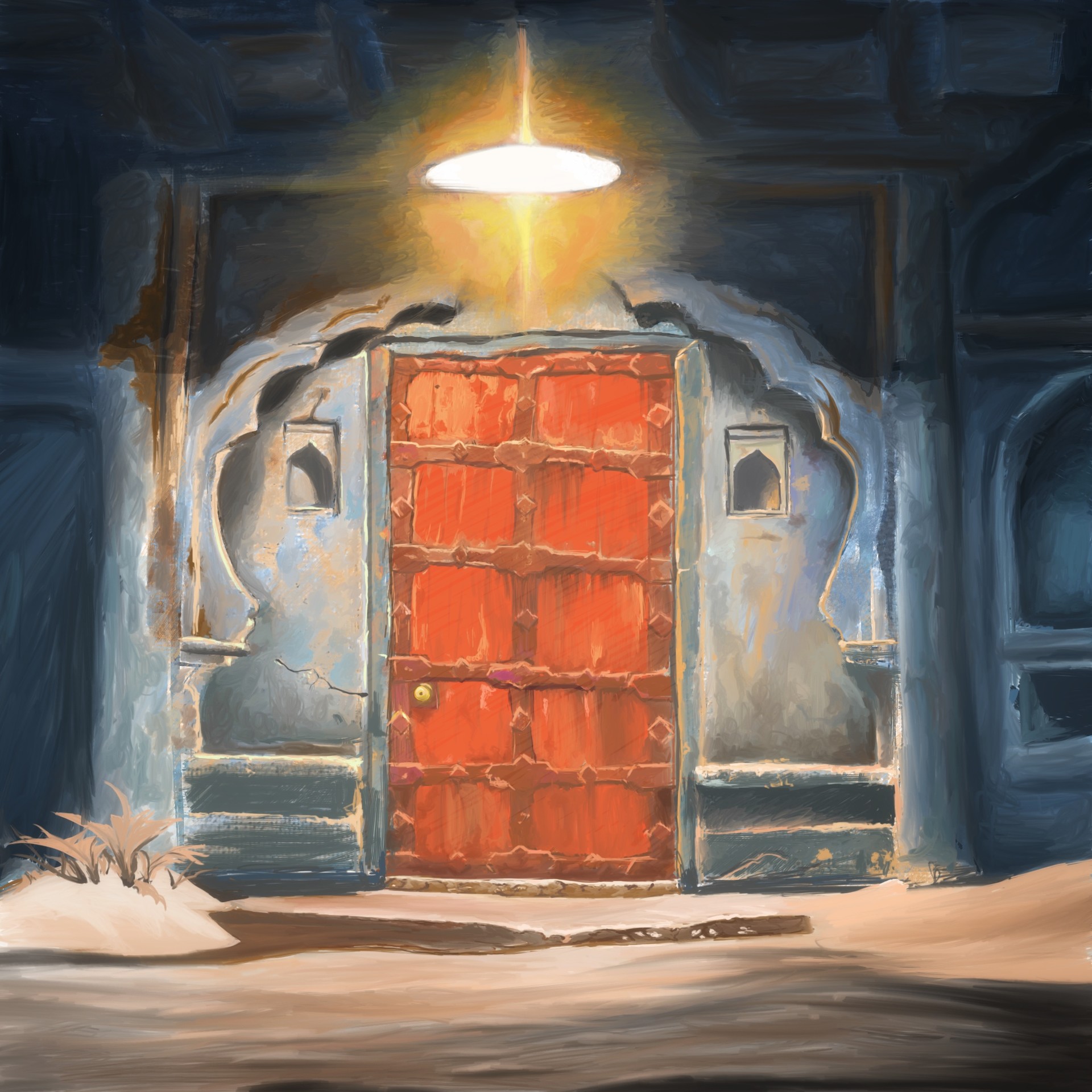 Artstation Red Door Uncharted Tll Fan Painting Mani Haider
