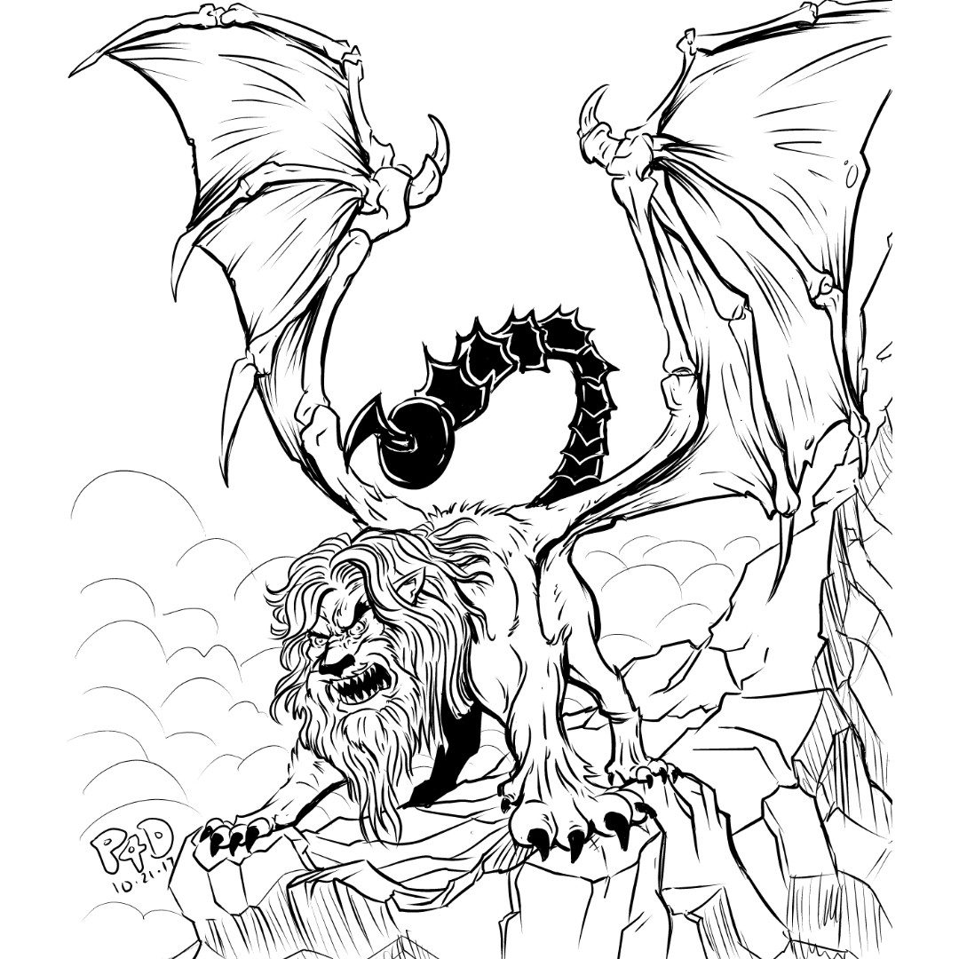 Passion FOUR Drawing - Manticore
