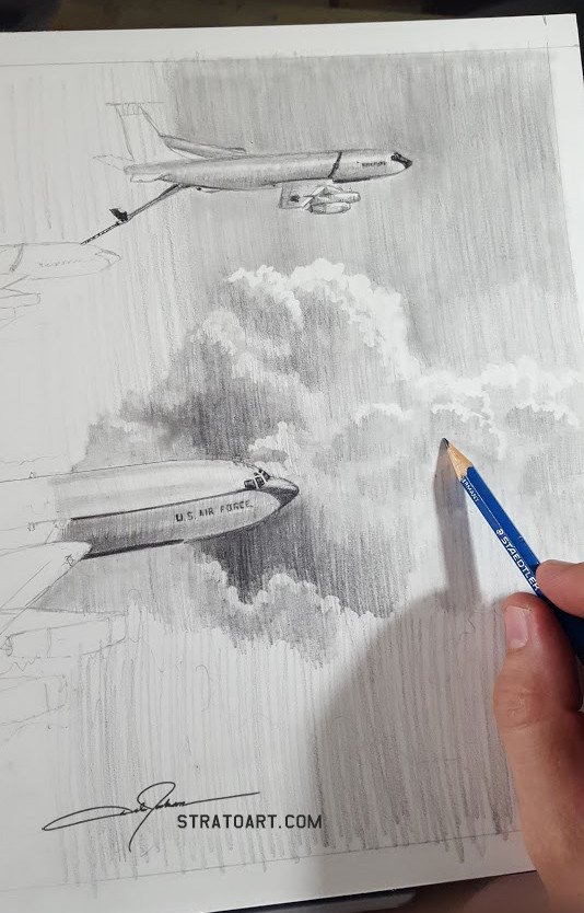 Starting off with aircraft 61-0269, an EC-135, I begin to develop the values for the clouds. 