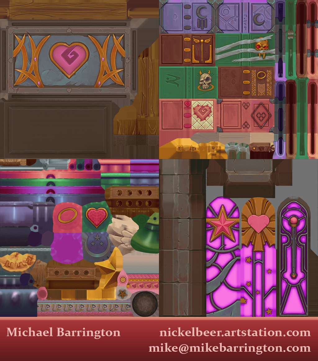 Sample of 4 textures in the scene