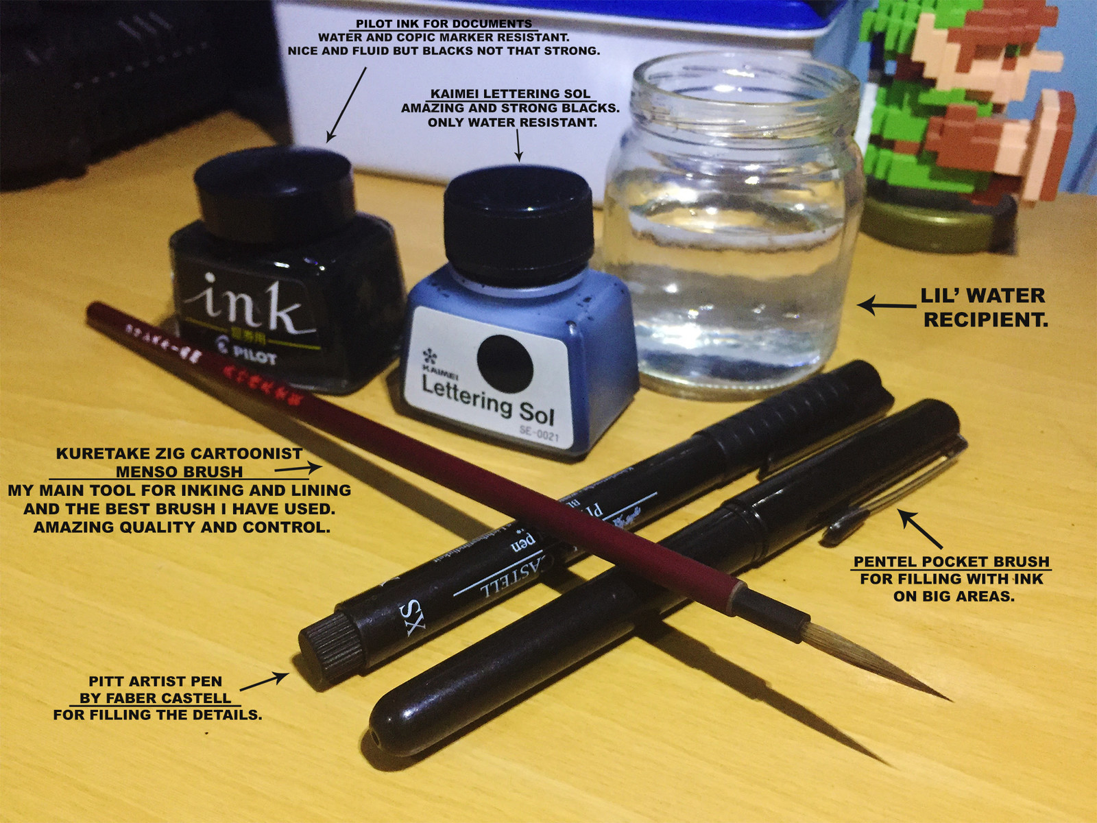 Ink arsenal with some brief info for what I use each tool.