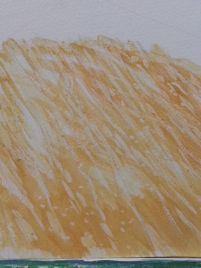 The masking is lifted off by peeling it away, leaving pure white areas.