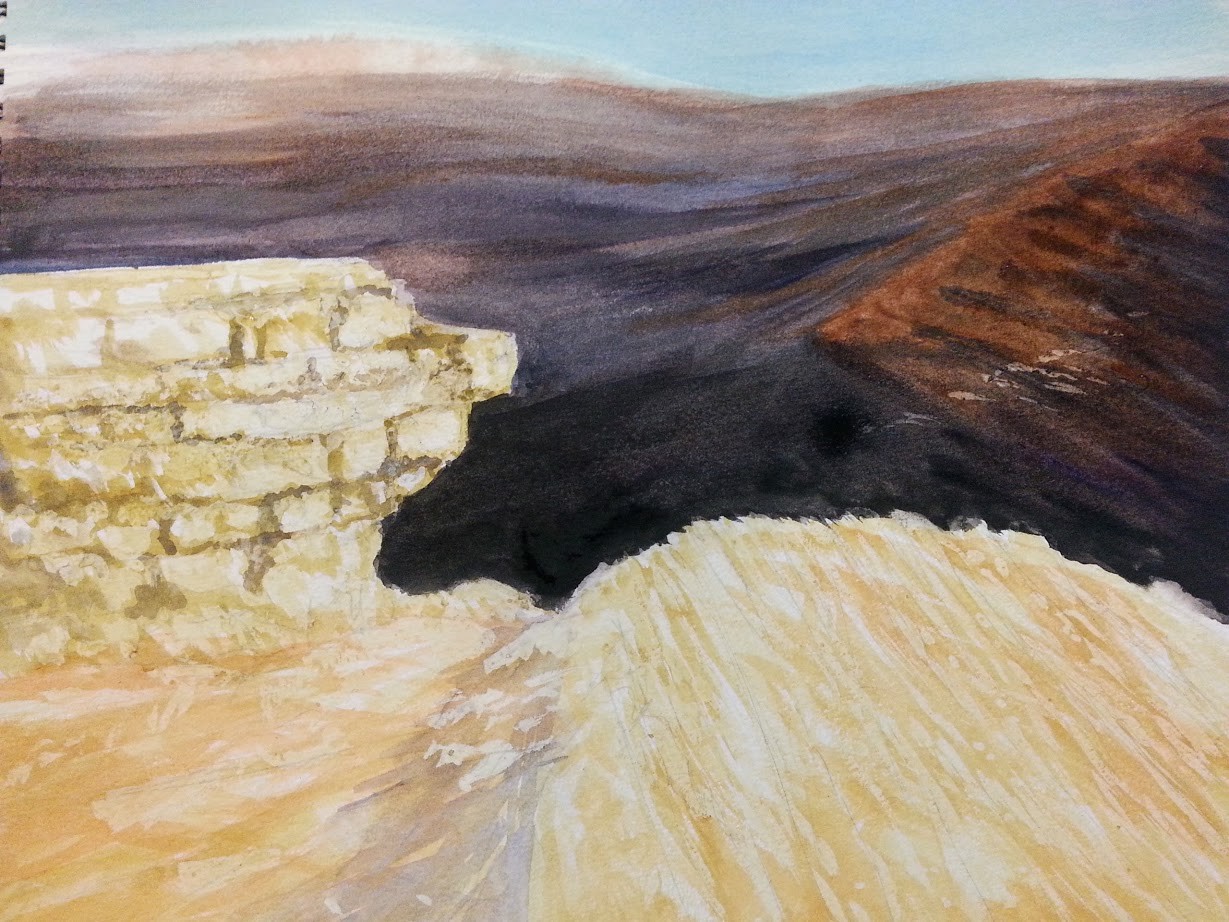 Detailing the distant scenery.