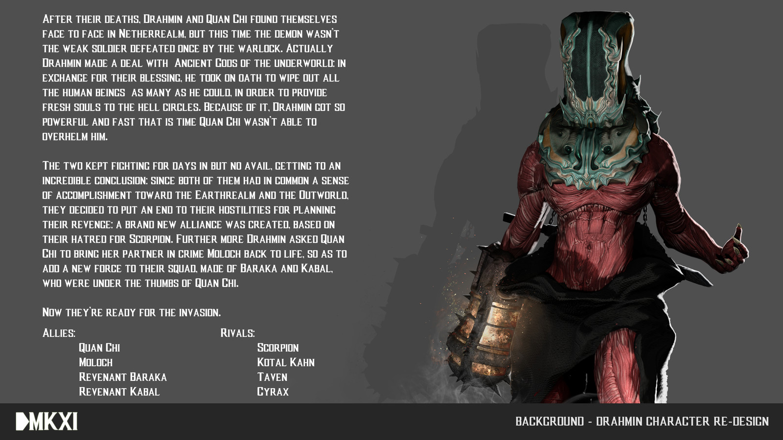 Mortal Kombat XI character re-design: DRAHMIN.