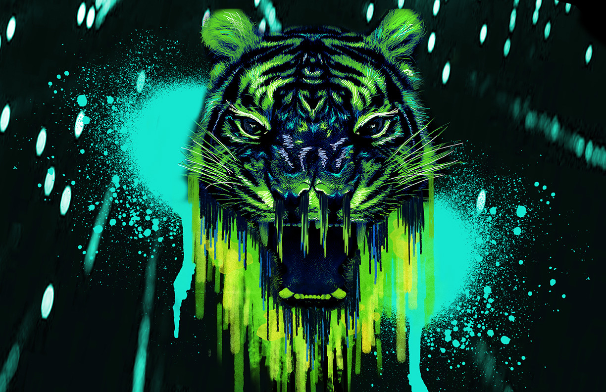 Neon Tiger Backgrounds