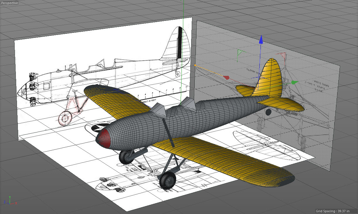 got the aircraft in a hyperNURBS and pushing and pulling verticies to get it just right.