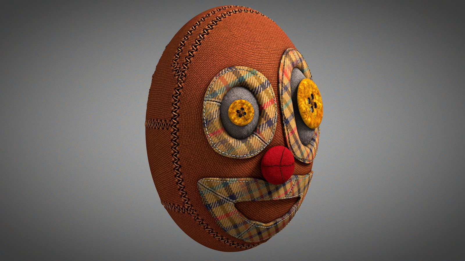 Ugly clown puppet ragdoll head