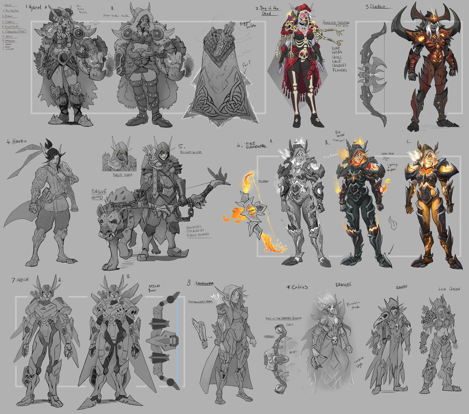 Heroes of the Storm art test. Sylvanas skins.