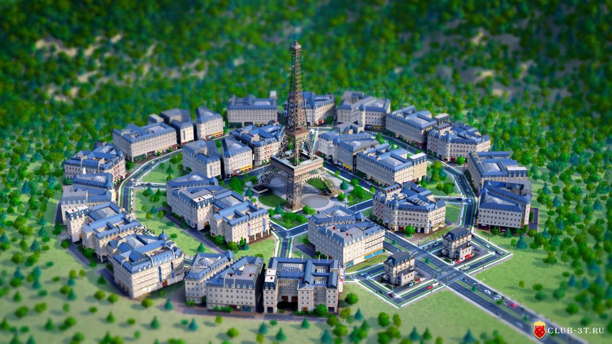 In- game screenshot of the Parisian City DLC buildings