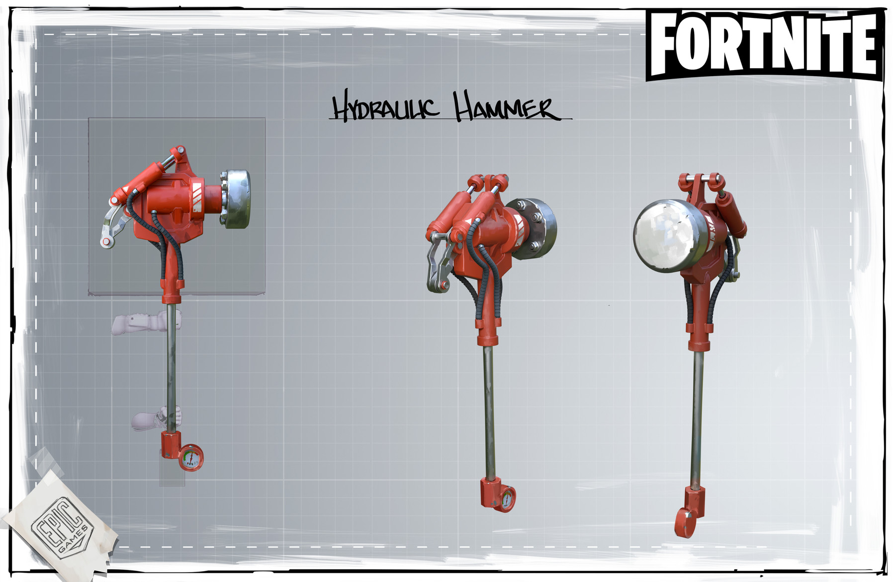 Artstation Fortnite Hydraulic Weapons Mark Behm - hammer