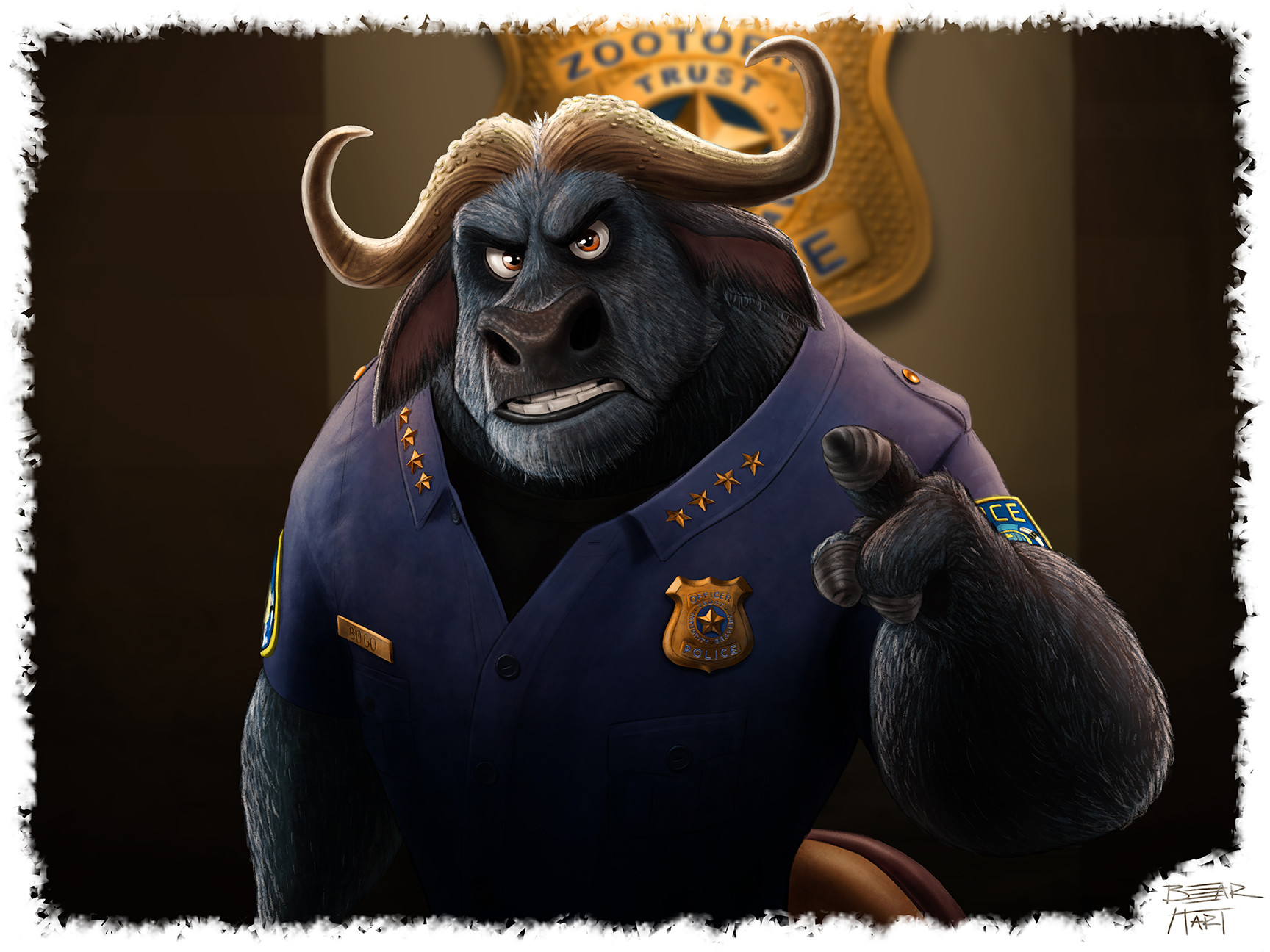 ArtStation Chief Bogo Zootopia Digital Painting