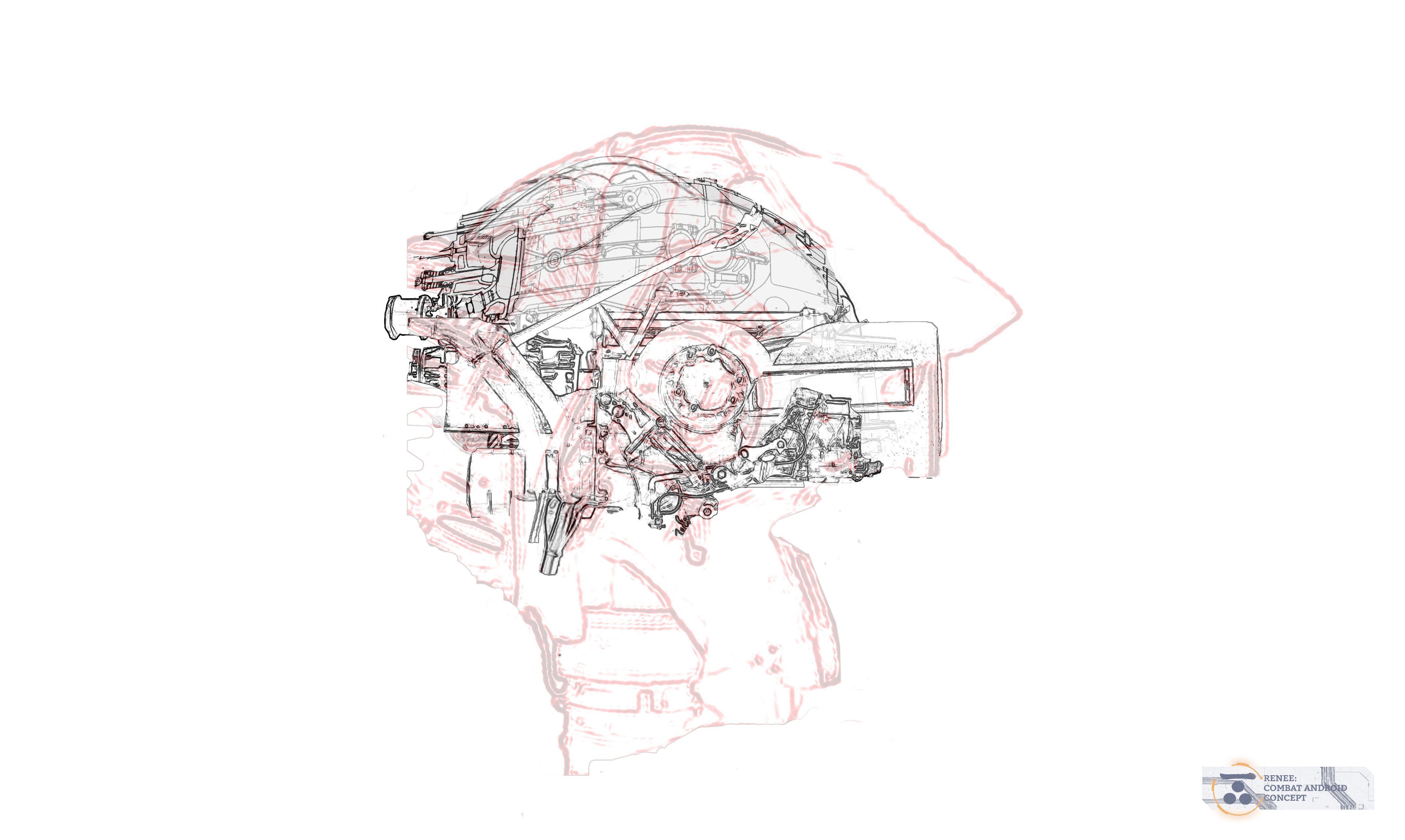 Headgear plan. A flat rough plan of the headgear was created to aid me through the 3D modelling process using ZBrush