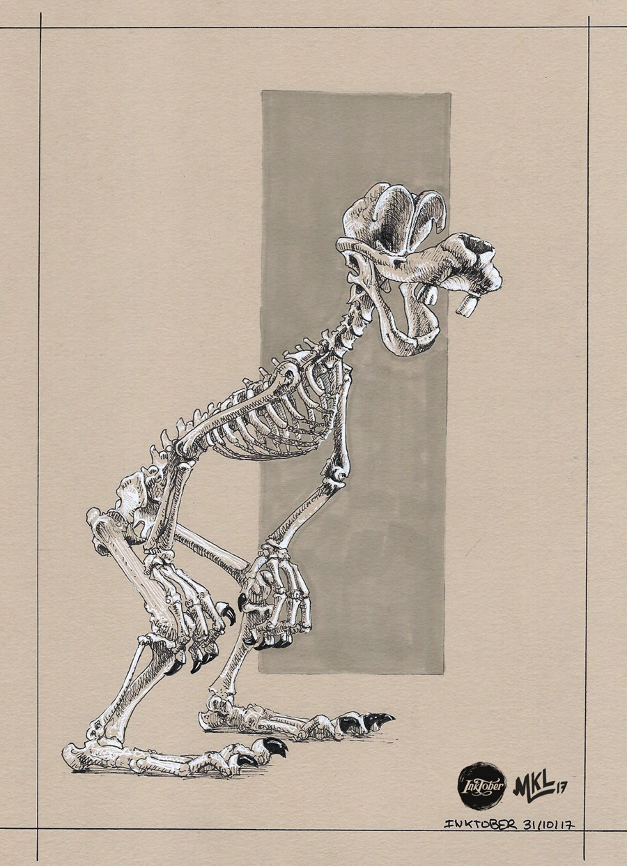 Inktober Day 31 :  Goofy skeleton