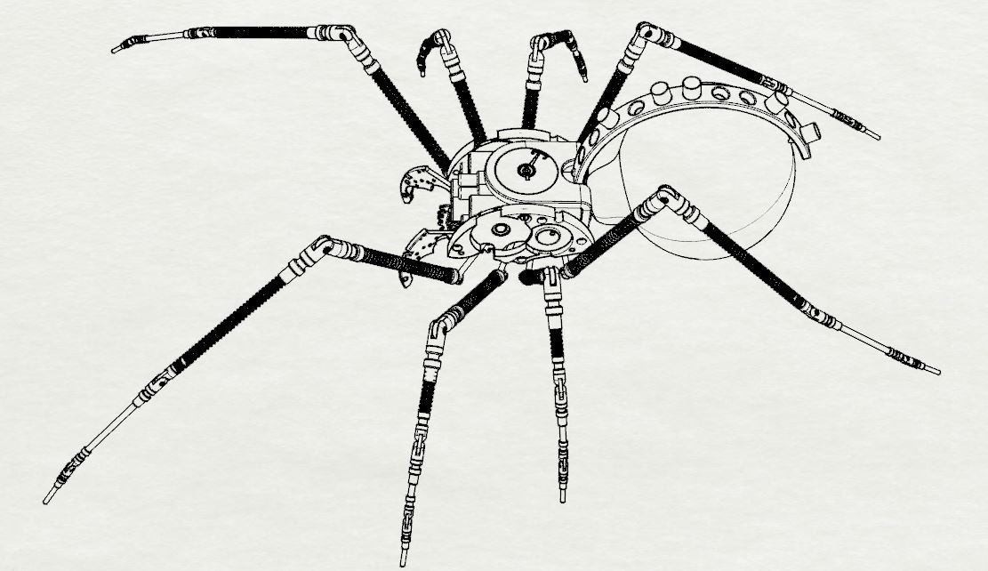 Here is a quick representation of non existing sketch. It was rendered with 3D Rhino native viewport.