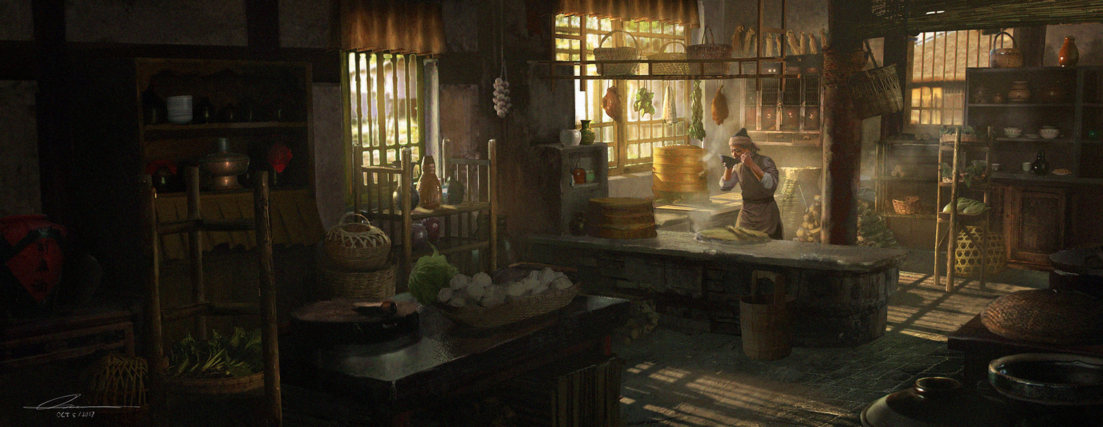 Artstation A Chef S Day In An Ancient Chinese Kitchen Rowena Doge