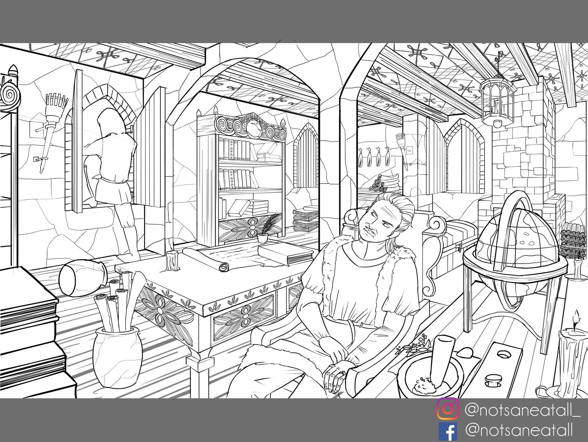 Artstation 2 Point Perspective Medieval Study Room Hui