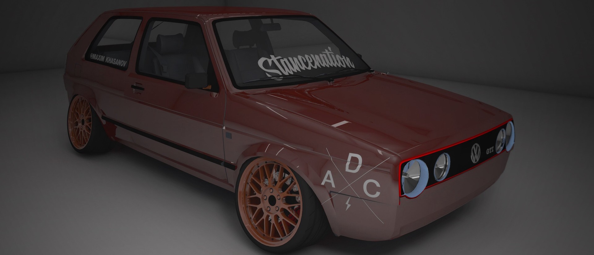 Artstation Volkswagen Golf Stance Maxim Khasanov