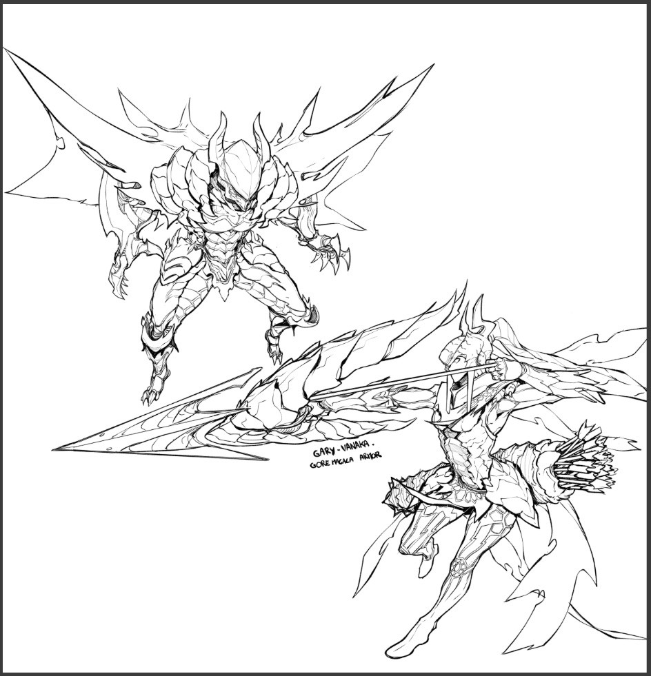 Gary Vanaka Gore Magala Armor From Monster Hunter Fanart