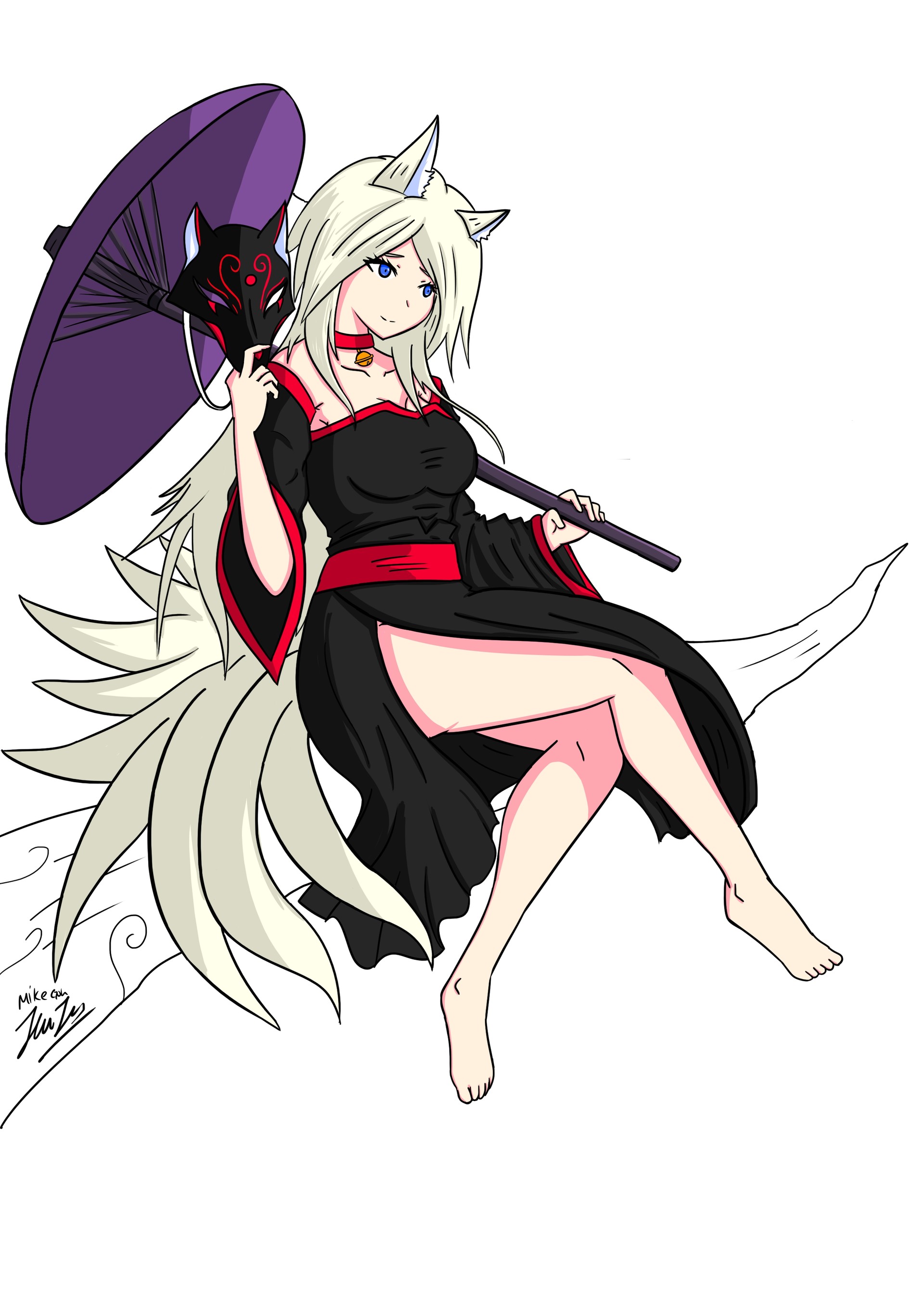 Kitsune Girl Anime Kawaii White Haired Fox Girl Forum Avatar Profile Photo