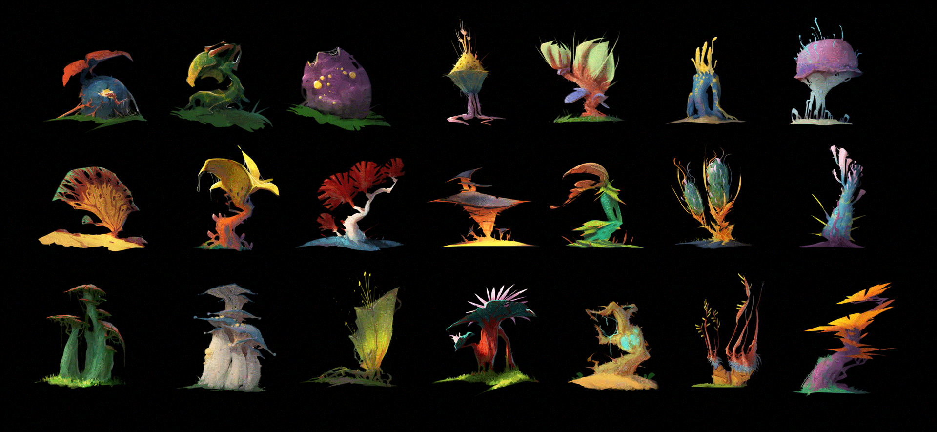 Artstation Stylized Alien Plants 01 Alexandr Pachin