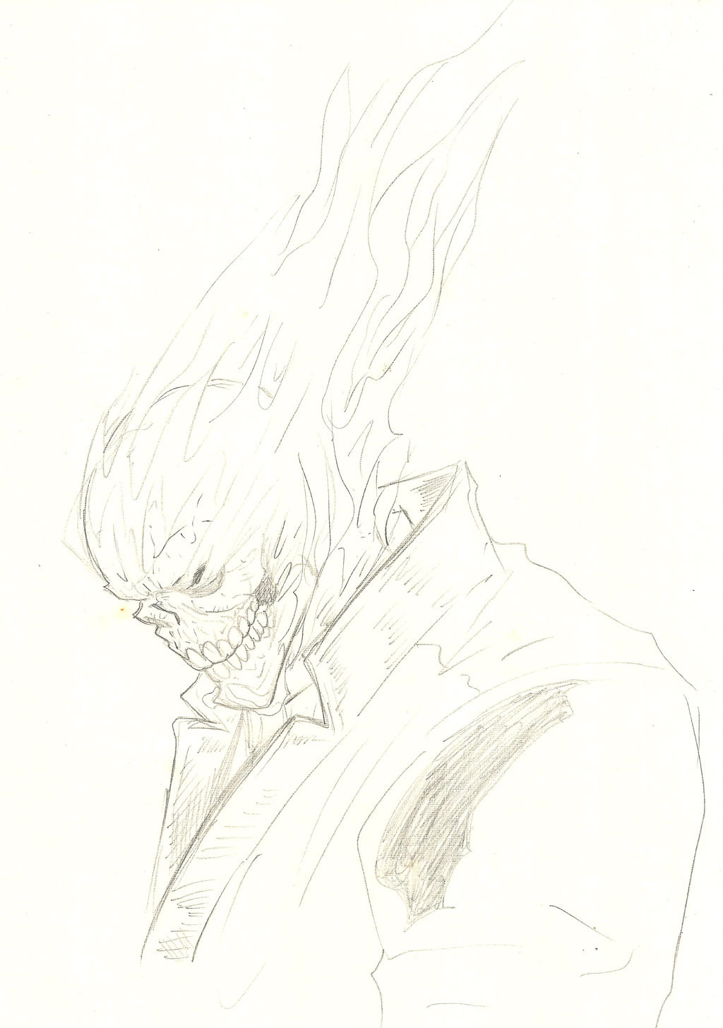prompthunt: Very detailed pencil drawing of Marvel ghost rider