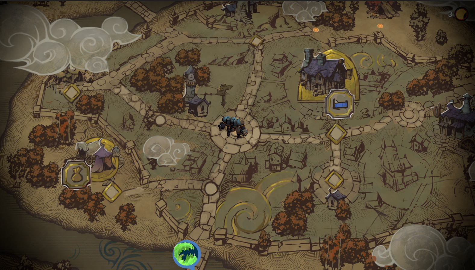 One of the earlier explorations of the style and town layout.
