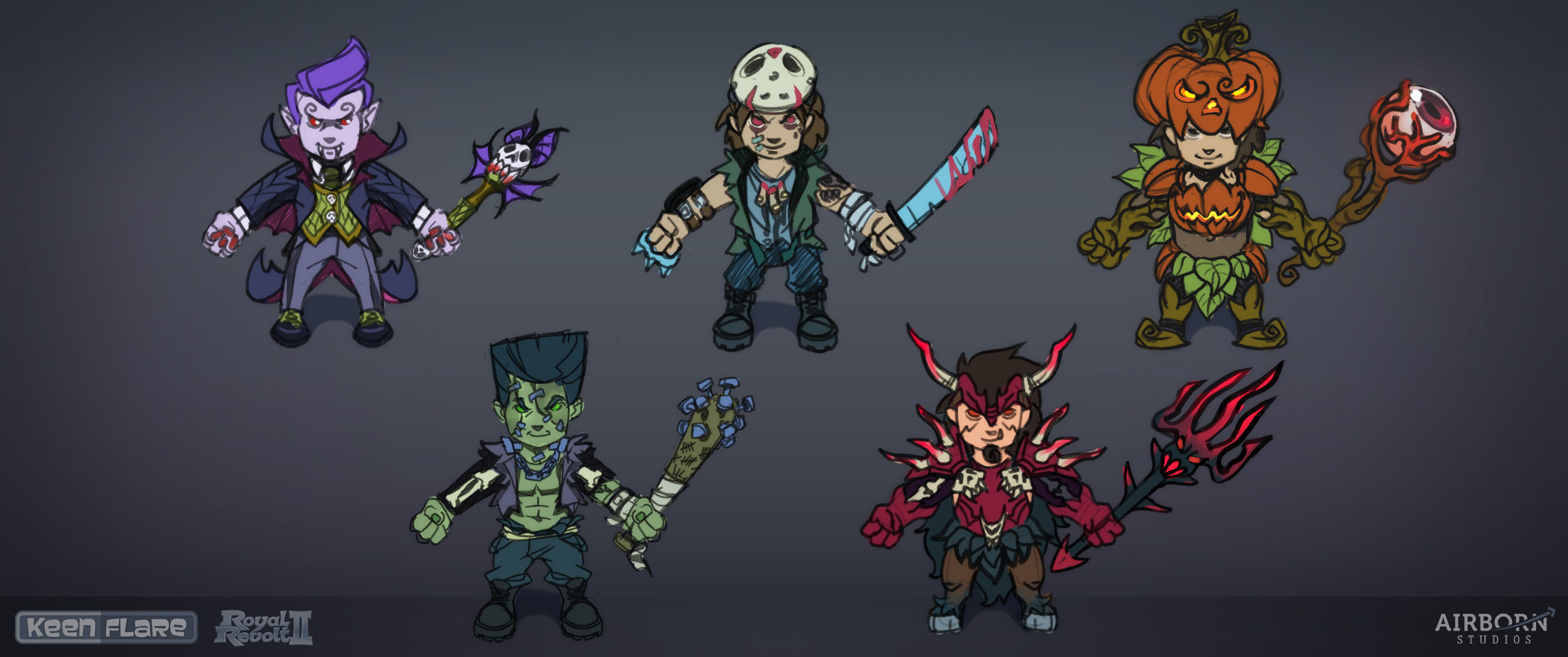 Royal Revolt 2: Halloween hero set (first proposals)