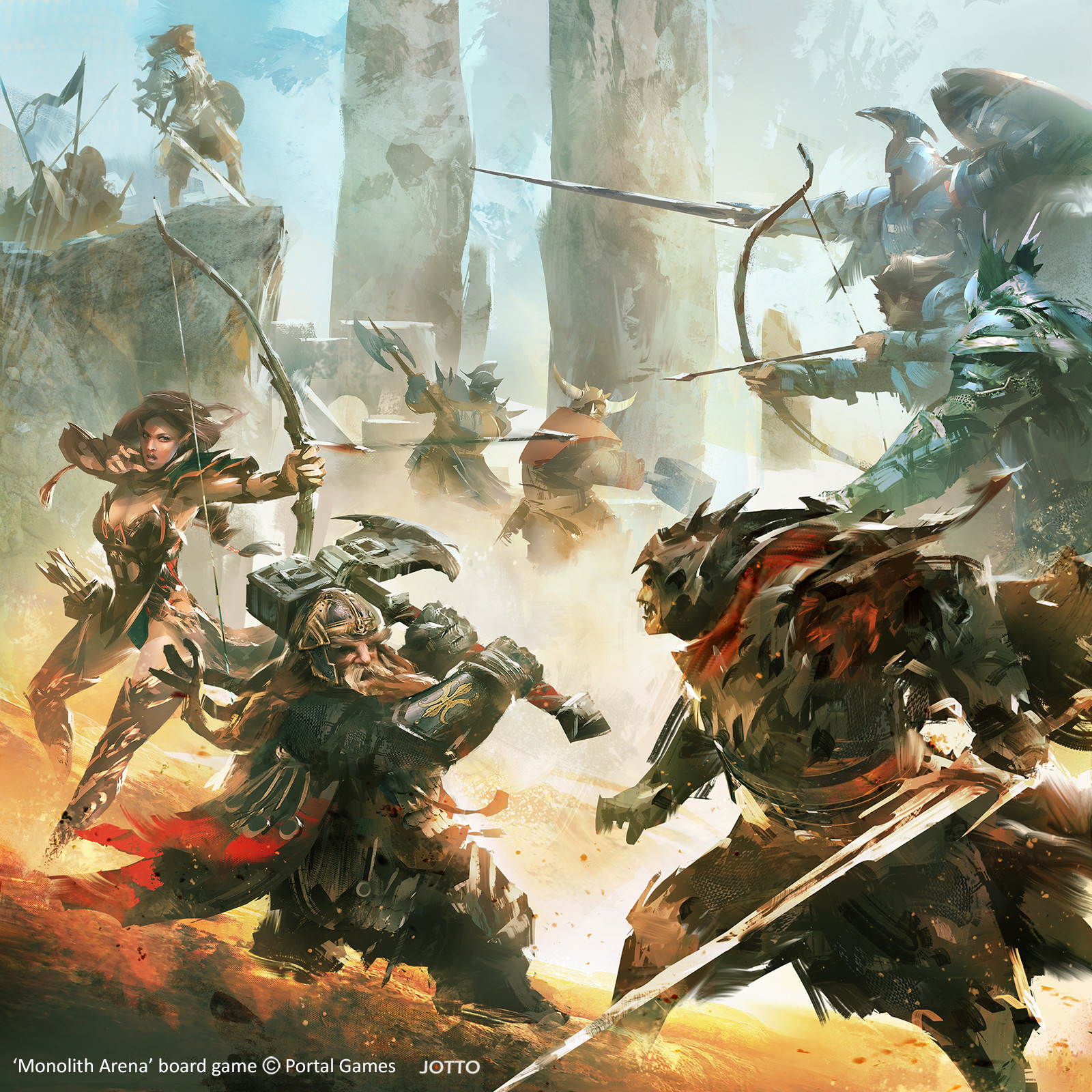Artstation Monolith Arena Board Game Cover Art J Otto Szatmari