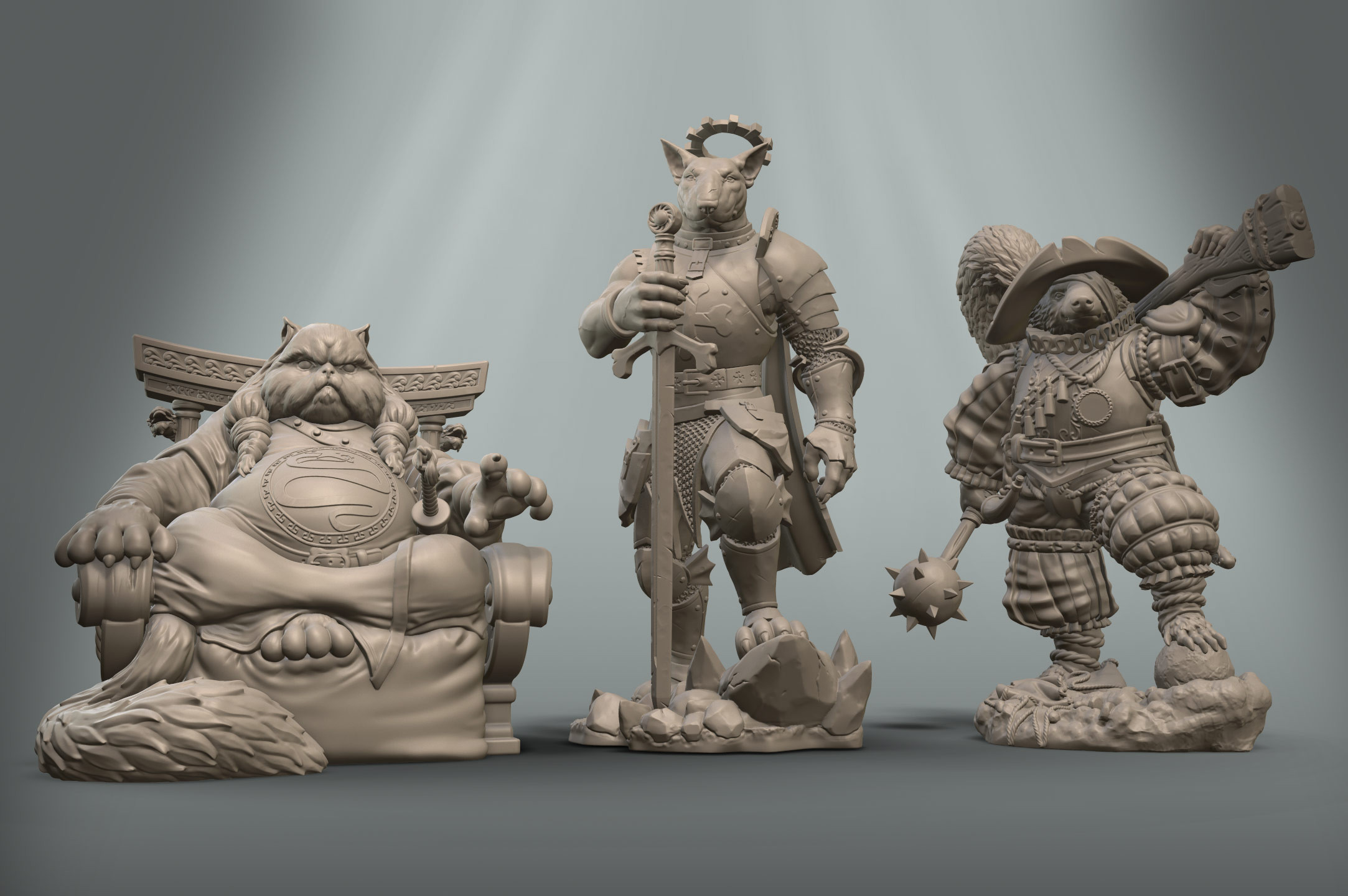 Together with the cat sculpted by me and the amazing dog made by Valerio Carbone