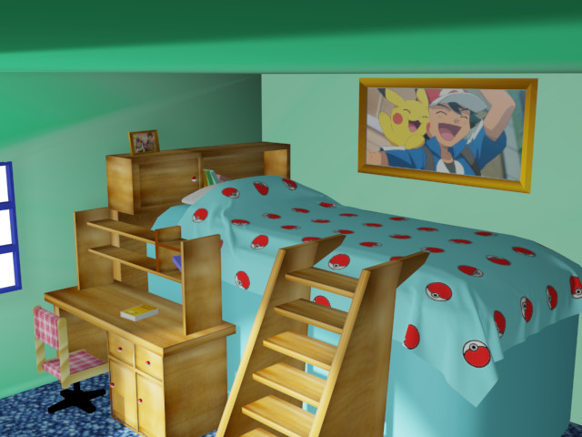 Ash S Room From Pokemon Brandon Chin, Pokemon Bunk Bed