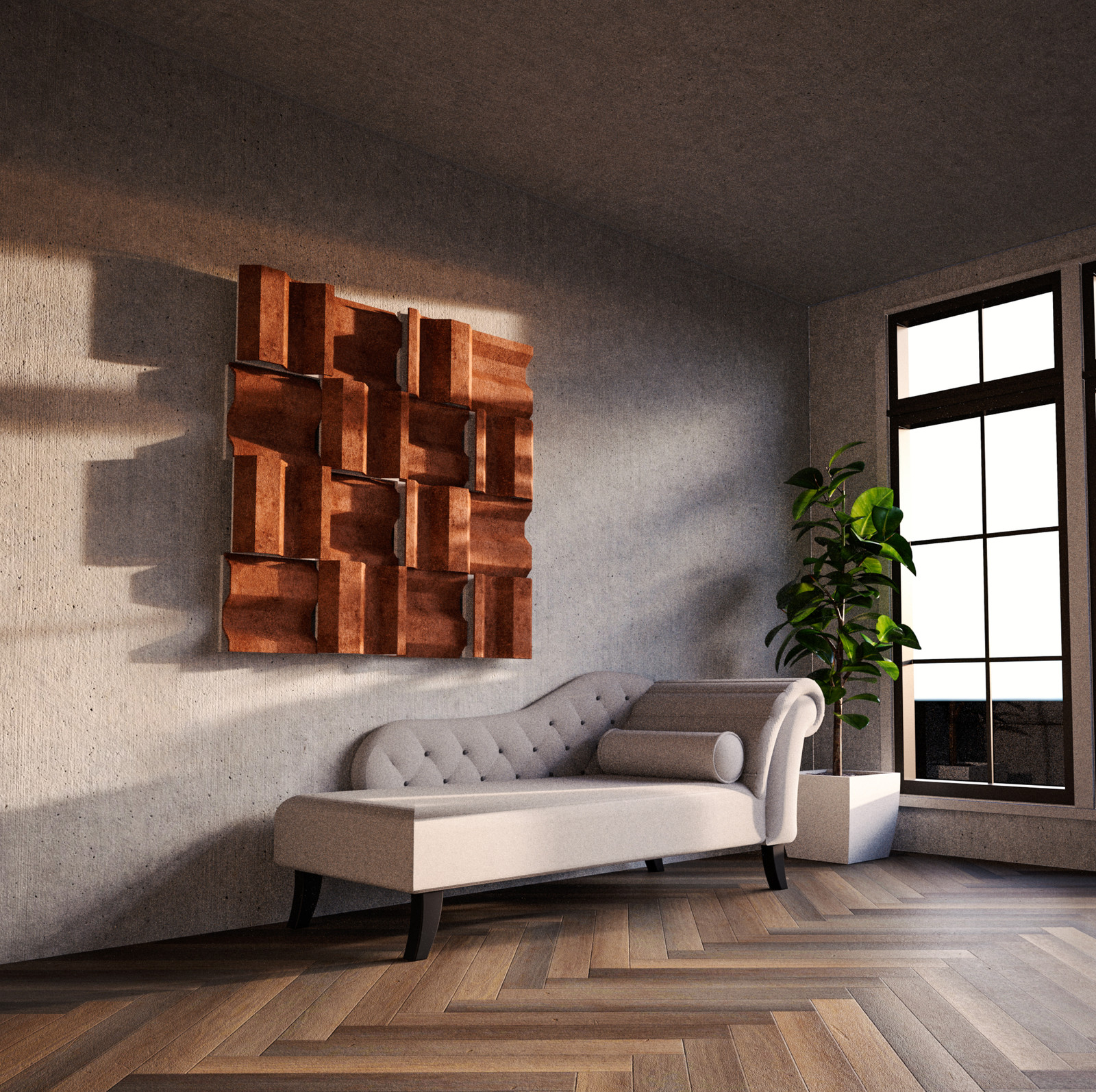Corrugated Wall Art from an old shipping container